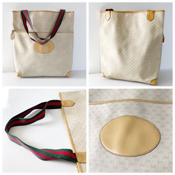 Gucci vintage micro Guccissima monogram canvas and leather Italian stripe bag - Picture 2 of 10